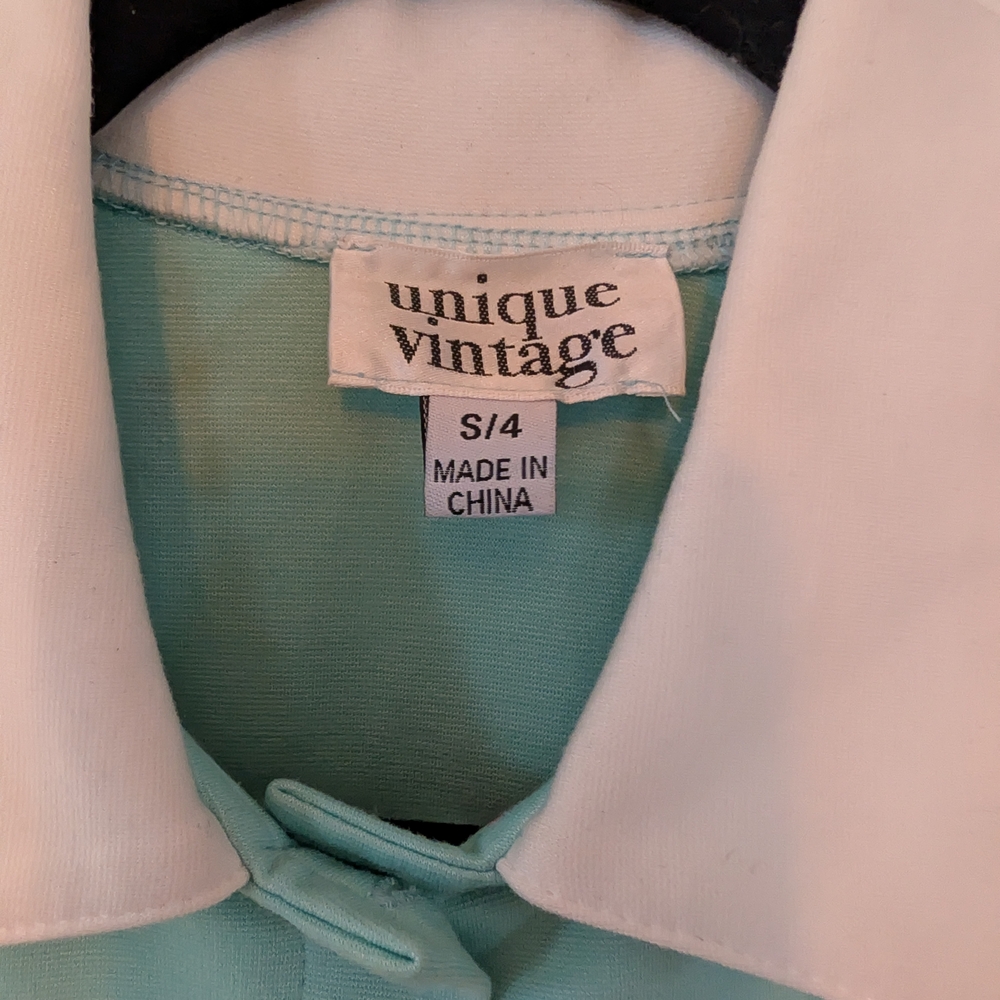 Unique Vintage Mint Green Ice Cream Print Josie Fit & Flare Dress Novelty Summer - Picture 2 of 7